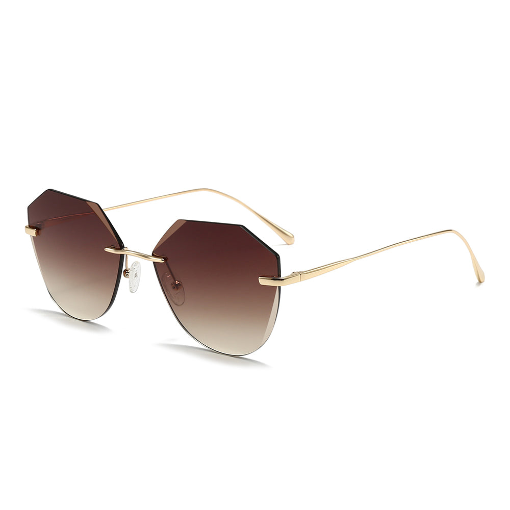 Irregular Round Tinted Sunglasses